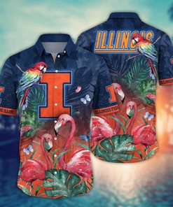 Illinois Fighting Illini NCAA Flower Hawaii Shirt For Fans Ver 28