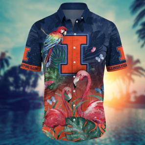 Illinois Fighting Illini NCAA Flower Hawaii Shirt For Fans Ver 28