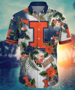 Illinois Fighting Illini NCAA Flower Hawaii Shirt For Fans Ver 29