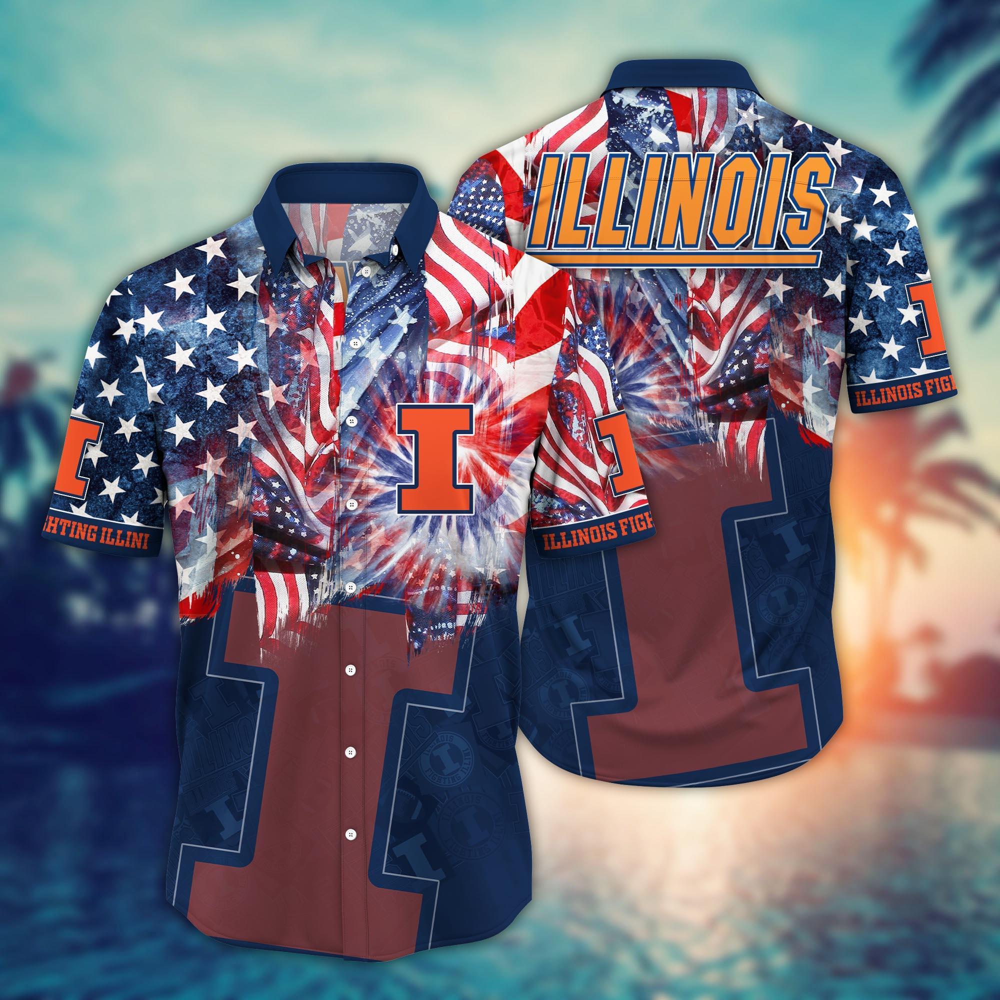 Illinois Fighting Illini NCAA Flower Hawaii Shirt For Fans Ver 30