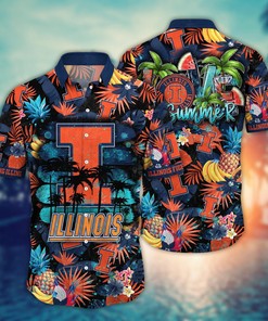 Illinois Fighting Illini NCAA Flower Hawaii Shirt For Fans Ver 32