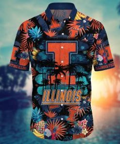Illinois Fighting Illini NCAA Flower Hawaii Shirt For Fans Ver 32