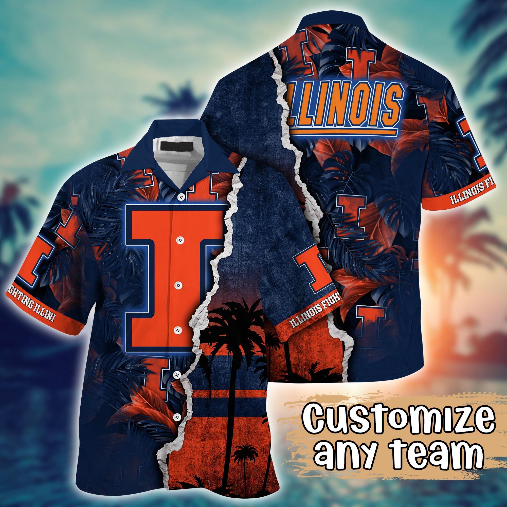 Illinois Fighting Illini NCAA Flower Hawaii Shirt For Fans Ver 33