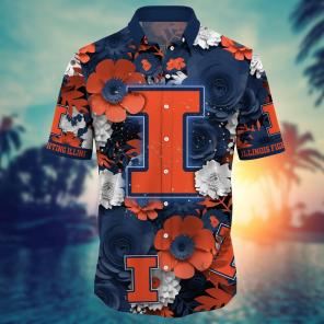 Illinois Fighting Illini NCAA Flower Hawaii Shirt For Fans Ver 35