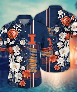 Illinois Fighting Illini NCAA Flower Hawaii Shirt For Fans Ver 37