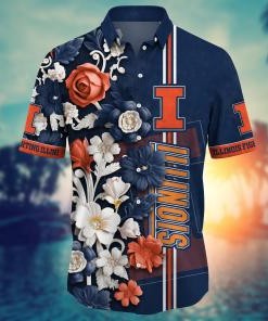 Illinois Fighting Illini NCAA Flower Hawaii Shirt For Fans Ver 37
