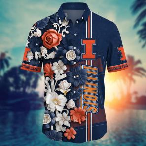 Illinois Fighting Illini NCAA Flower Hawaii Shirt For Fans Ver 37