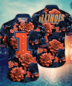 Illinois Fighting Illini NCAA Flower Hawaii Shirt For Fans Ver 4