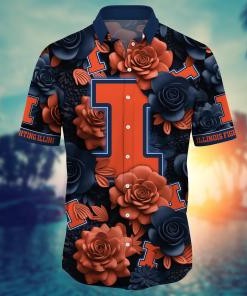 Illinois Fighting Illini NCAA Flower Hawaii Shirt For Fans Ver 4
