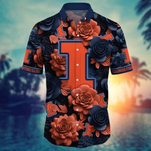 Illinois Fighting Illini NCAA Flower Hawaii Shirt For Fans Ver 4