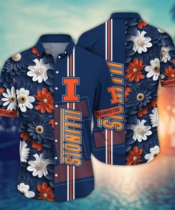 Illinois Fighting Illini NCAA Flower Hawaii Shirt For Fans Ver 5