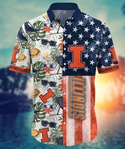 Illinois Fighting Illini NCAA Flower Hawaii Shirt For Fans Ver 7
