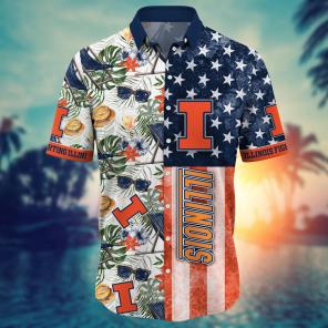 Illinois Fighting Illini NCAA Flower Hawaii Shirt For Fans Ver 7