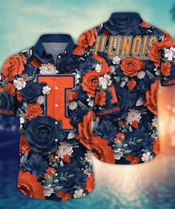 Illinois Fighting Illini NCAA Flower Hawaii Shirt For Fans Ver 8