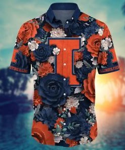 Illinois Fighting Illini NCAA Flower Hawaii Shirt For Fans Ver 8