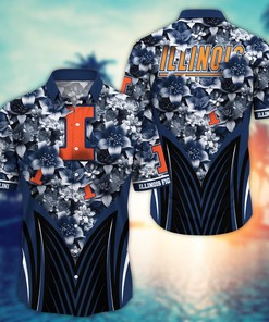 Illinois Fighting Illini NCAA Hawaiian Shirt, Aloha Shirt Ver 1