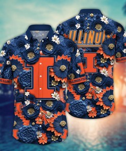 Illinois Fighting Illini NCAA Hawaiian Shirt for This Summer Customize Shirt Any Team