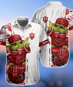 Indiana Hoosiers Baby Yoda Aloha Short Sleeve Shirt for NCAA fans 