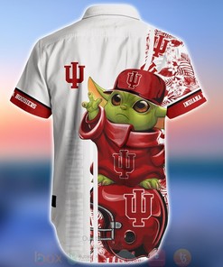 Indiana Hoosiers Baby Yoda Aloha Short Sleeve Shirt for NCAA fans