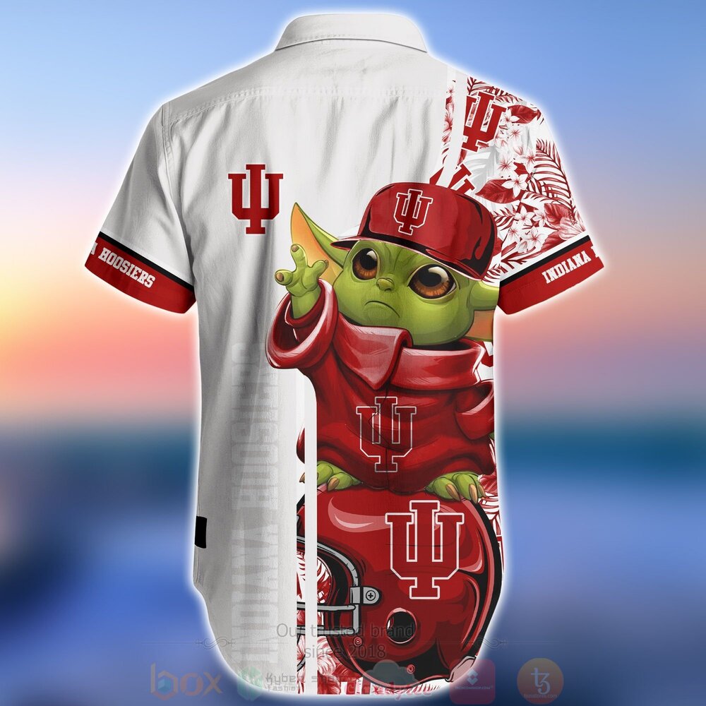 Indiana Hoosiers Baby Yoda Aloha Short Sleeve Shirt for NCAA fans