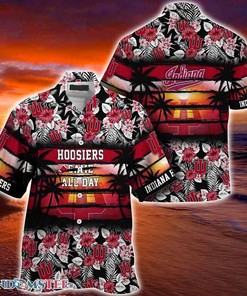 Indiana Hoosiers Beach Hawaiian Shirt - Hibiscus Pattern For Sports Enthusiasts 
