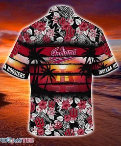 Indiana Hoosiers Beach Hawaiian Shirt - Hibiscus Pattern For Sports Enthusiasts