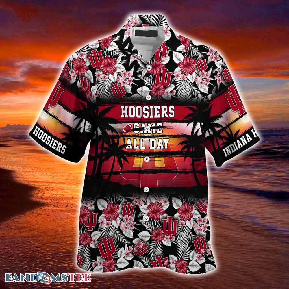 Indiana Hoosiers Beach Hawaiian Shirt - Hibiscus Pattern For Sports Enthusiasts