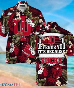 Indiana Hoosiers Beach Hawaiian Shirt - If This Flag Offends You Design 
