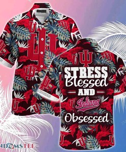 Indiana Hoosiers Beach Hawaiian Shirt - Stress Blessed Obsessed Design 