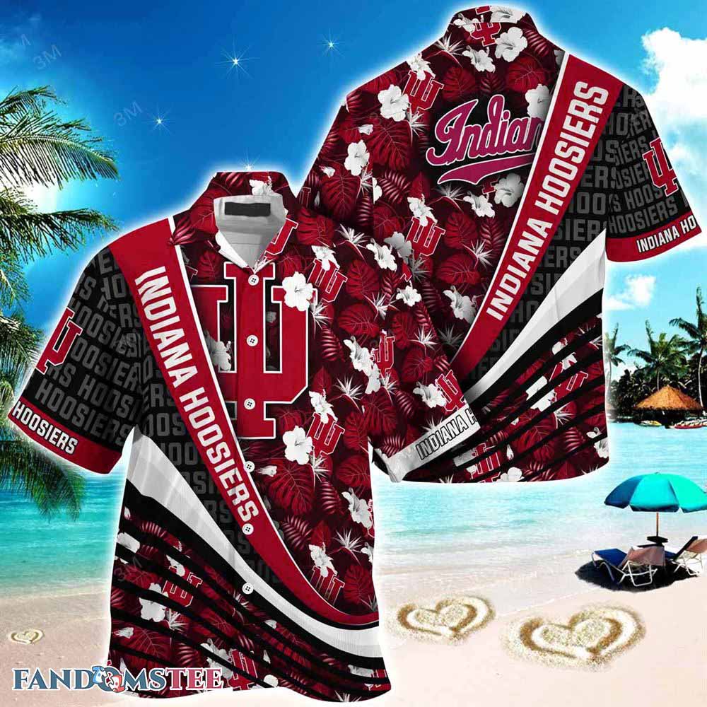 Indiana Hoosiers Beach Hawaiian Shirt - Tropical Flower Design For Fans