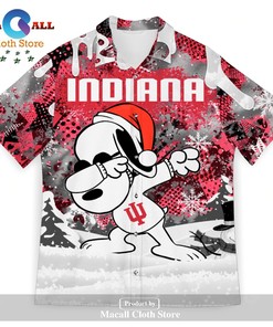 Indiana Hoosiers Dabbing Snoopy Christmas Sweater Hawaiian Shirt - Fun Gift for Fans 