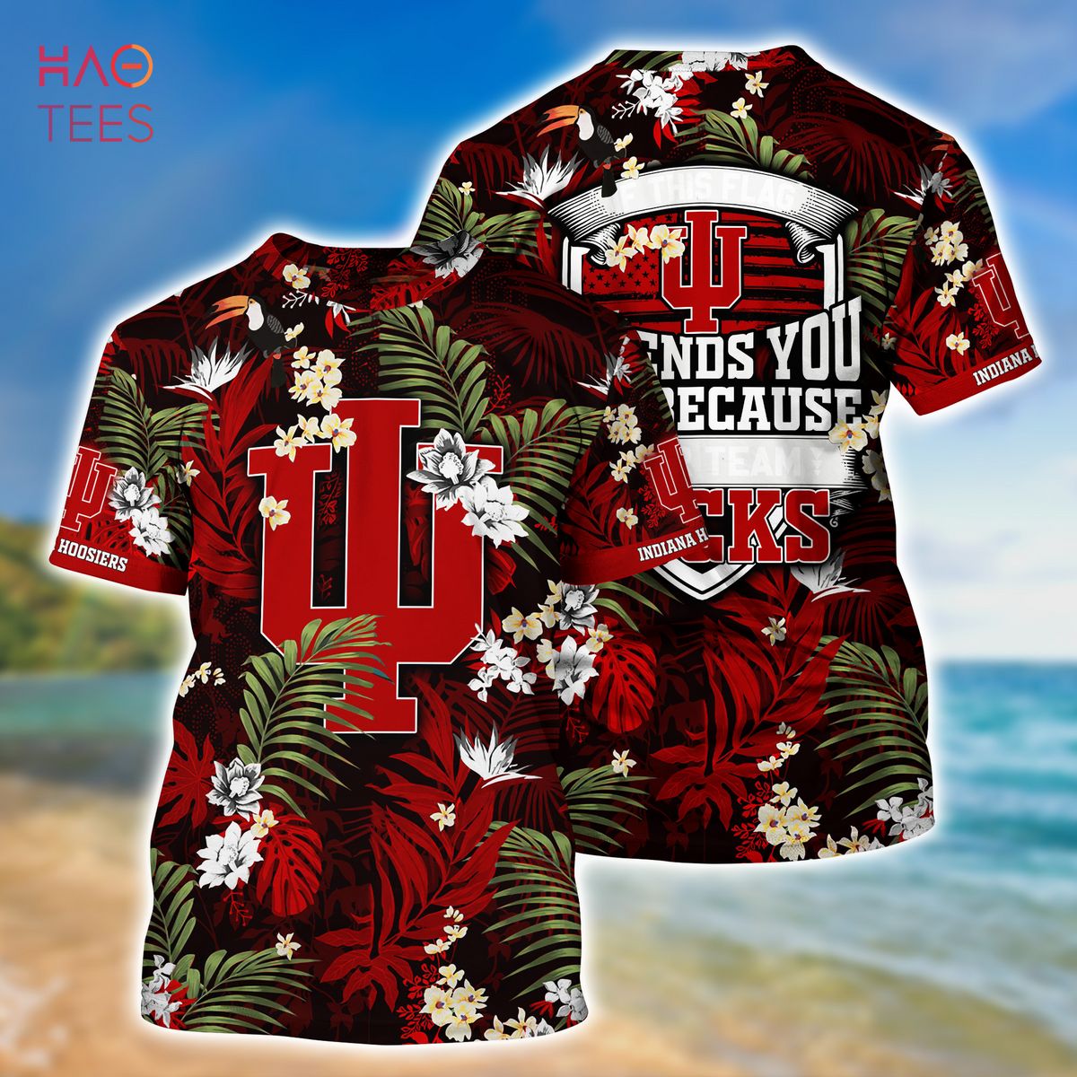 Indiana Hoosiers Hawaiian Shirt And Shorts For Summer, Tropical Patterns For Fans