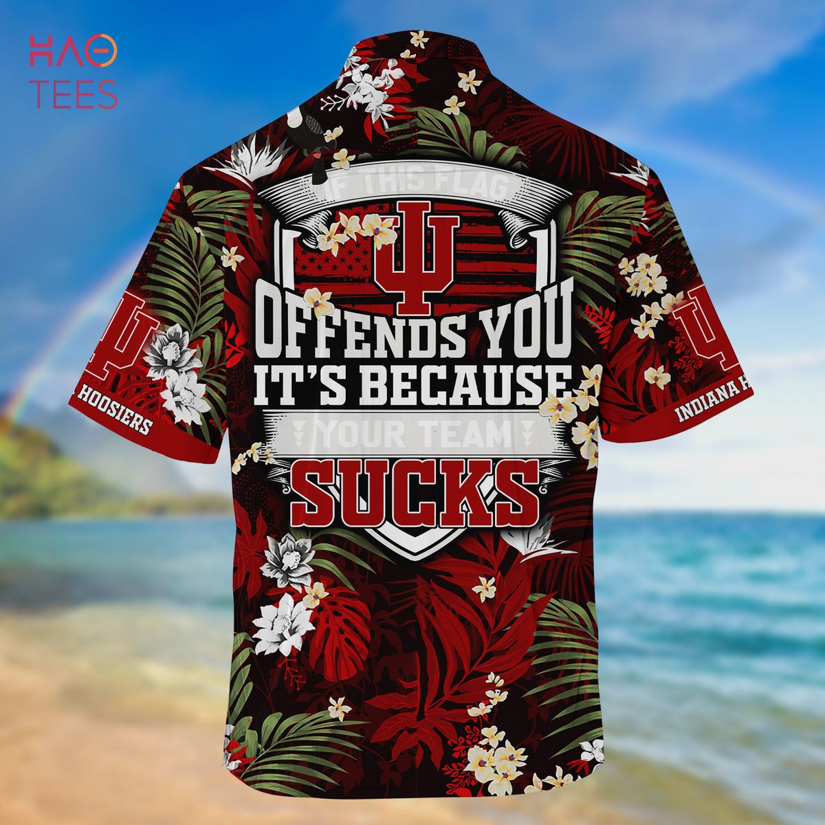 Indiana Hoosiers Hawaiian Shirt And Shorts For Summer, Tropical Patterns For Fans