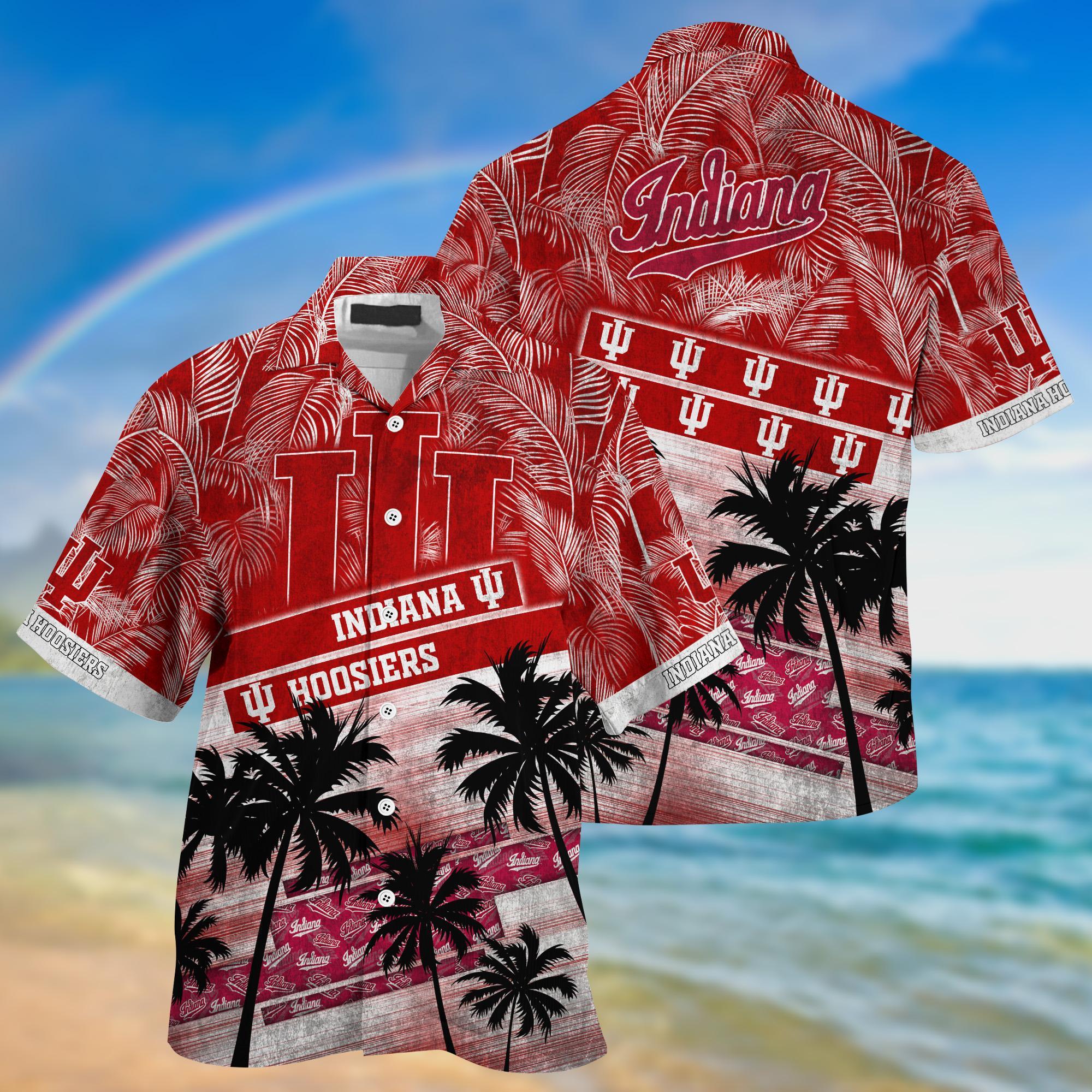 Indiana Hoosiers NCAA Palm Tree Pattern Hawaii Shirt For Sports Fans