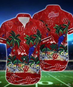 Indiana Hoosiers Parrot Island NCAA Hawaiian Shirt and Shorts - Perfect for Sports Fans