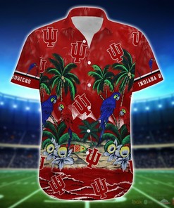 Indiana Hoosiers Parrot Island NCAA Hawaiian Shirt and Shorts - Perfect for Sports Fans