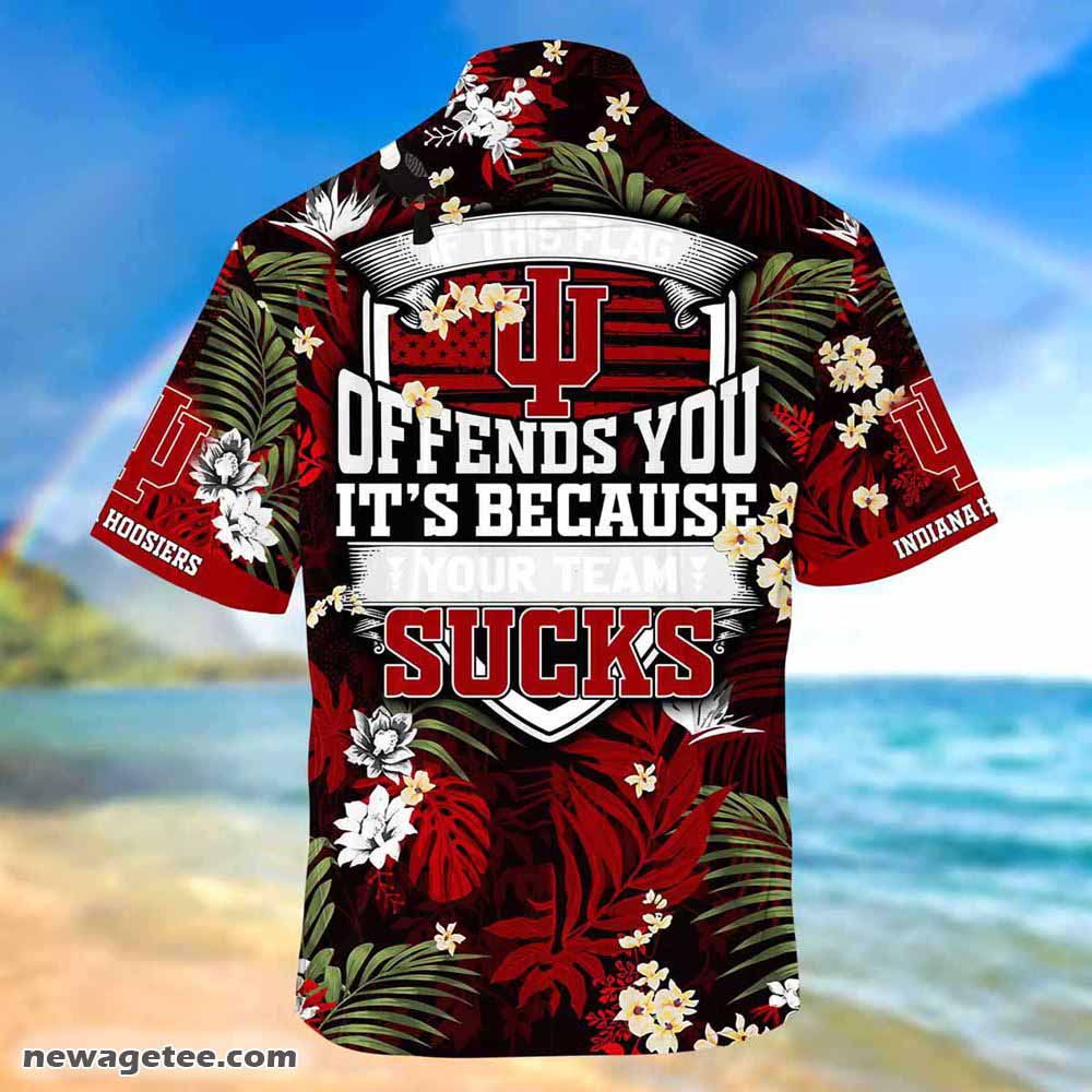 Indiana Hoosiers Summer Beach Hawaiian Shirt - If This Flag Offends You Design