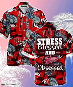 Indiana Hoosiers Summer Beach Hawaiian Shirt - Stress Blessed Obsessed Design 