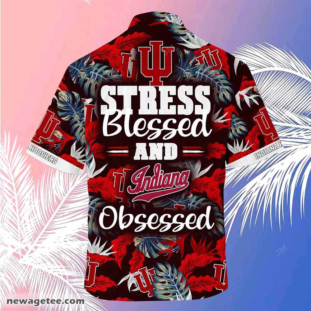 Indiana Hoosiers Summer Beach Hawaiian Shirt - Stress Blessed Obsessed Design