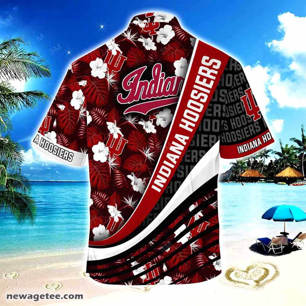 Indiana Hoosiers Summer Beach Hawaiian Shirt - Tropical Flower Design For Fans