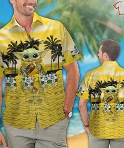 Iowa Hawkeyes Hawaiian Shirt featuring Baby Yoda - A Fun and Creative Gift