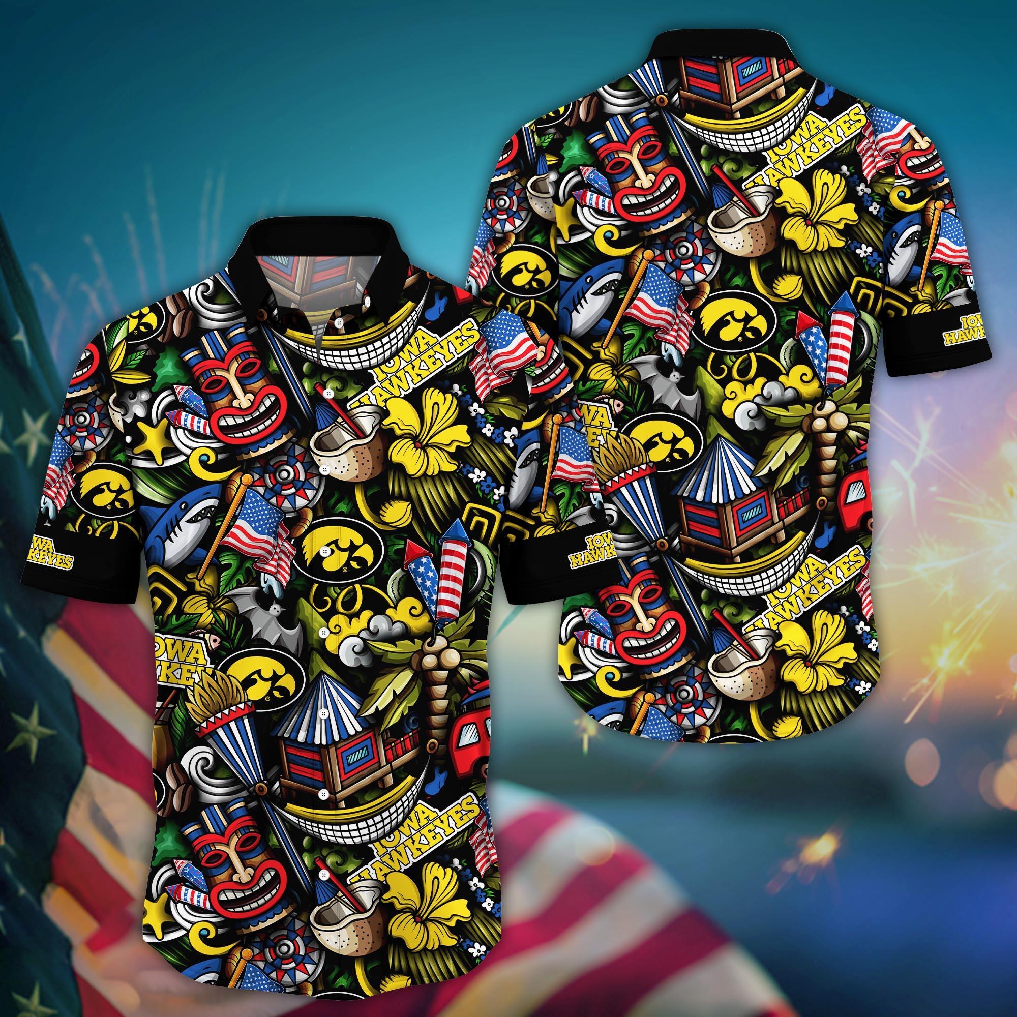 Iowa Hawkeyes NCAA Flower Hawaii Shirt For Fans Ver 2