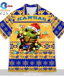 Kansas Jayhawks Baby Yoda Star Wars Hawaiian Shirt - Perfect Gift for Fans