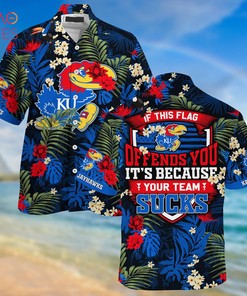 Kansas Jayhawks Hawaiian Shirt And Shorts For Summer, Tropical Patterns For Fans