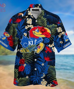 Kansas Jayhawks Hawaiian Shirt And Shorts For Summer, Tropical Patterns For Fans 