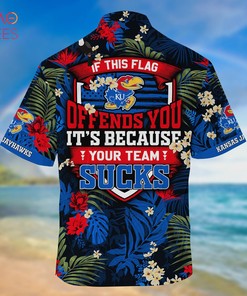 Kansas Jayhawks Hawaiian Shirt And Shorts For Summer, Tropical Patterns For Fans 