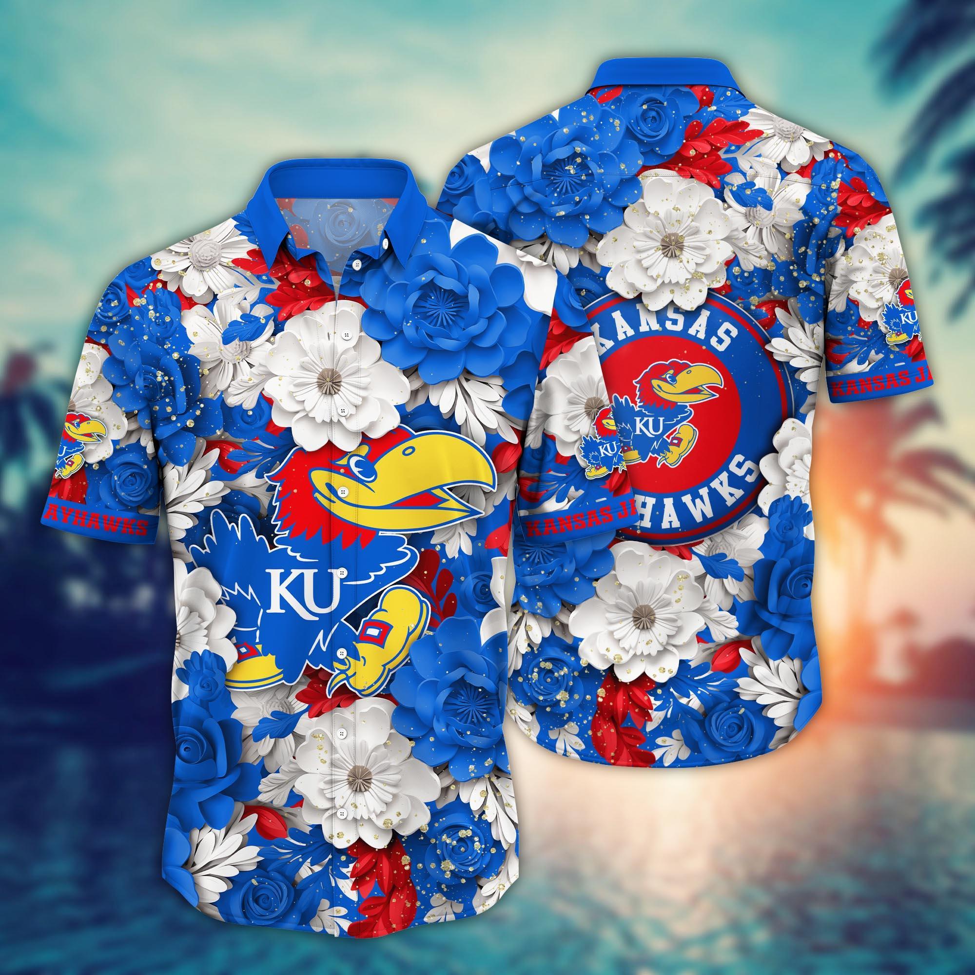 Kansas Jayhawks NCAA Flower Hawaii Shirt For Fans Ver 13