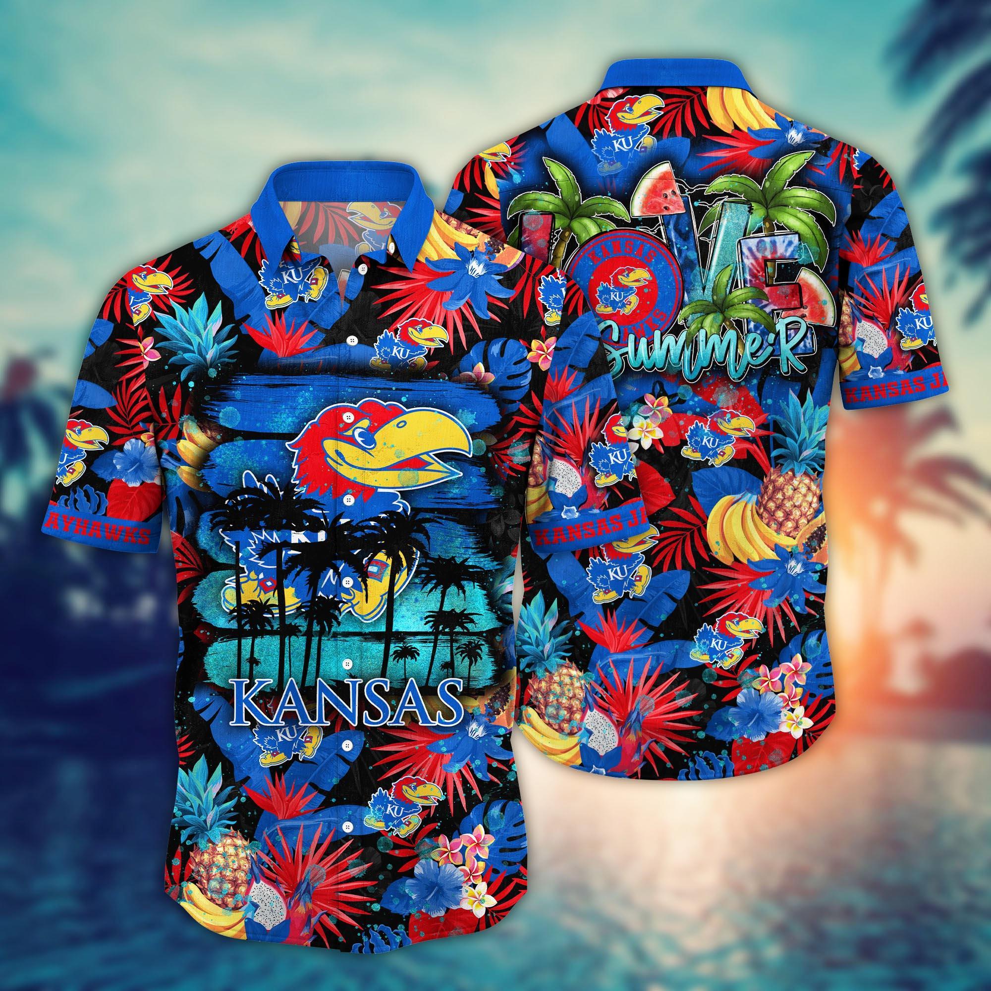 Kansas Jayhawks NCAA Flower Hawaii Shirt For Fans Ver 34