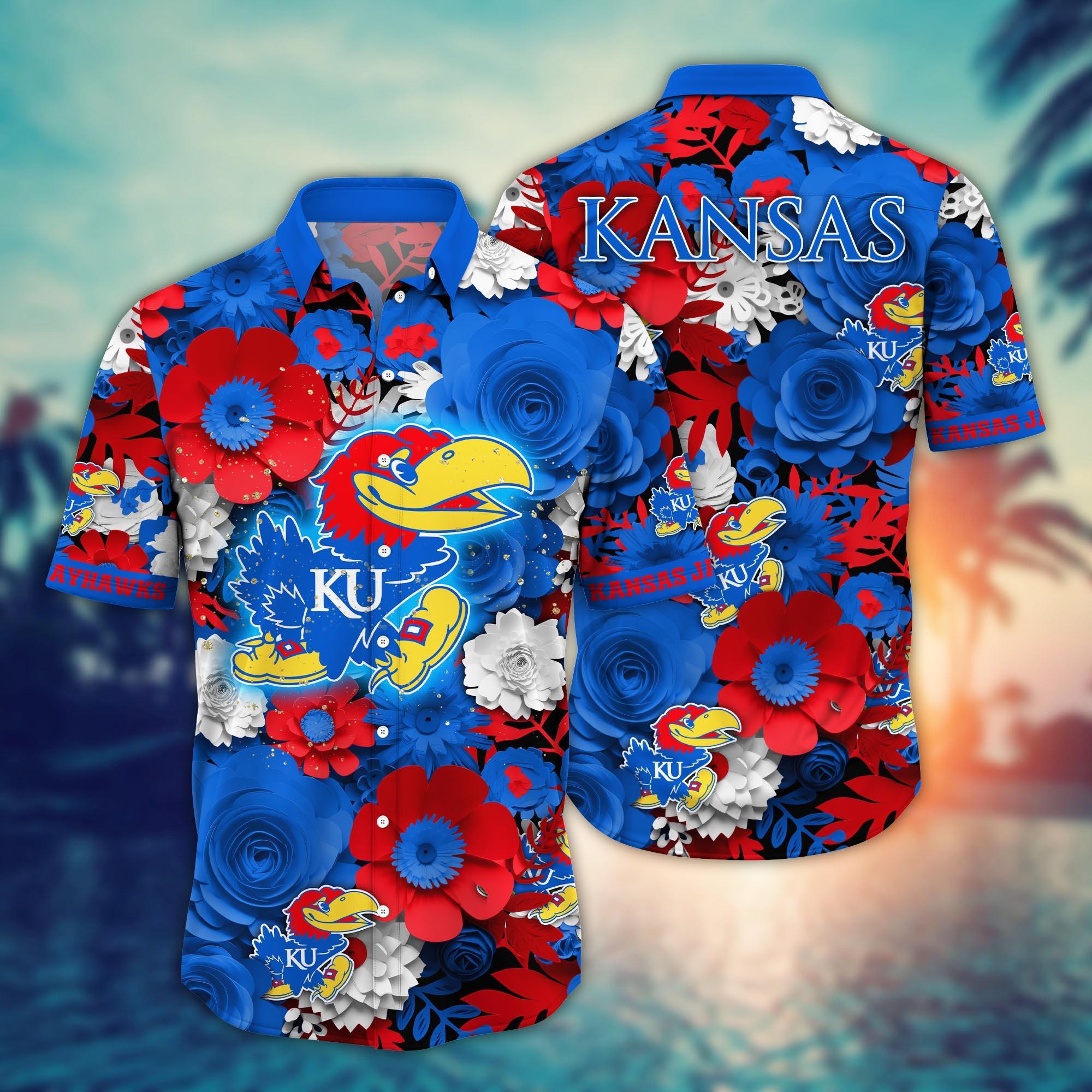 Kansas Jayhawks NCAA Flower Hawaii Shirt For Fans Ver 36