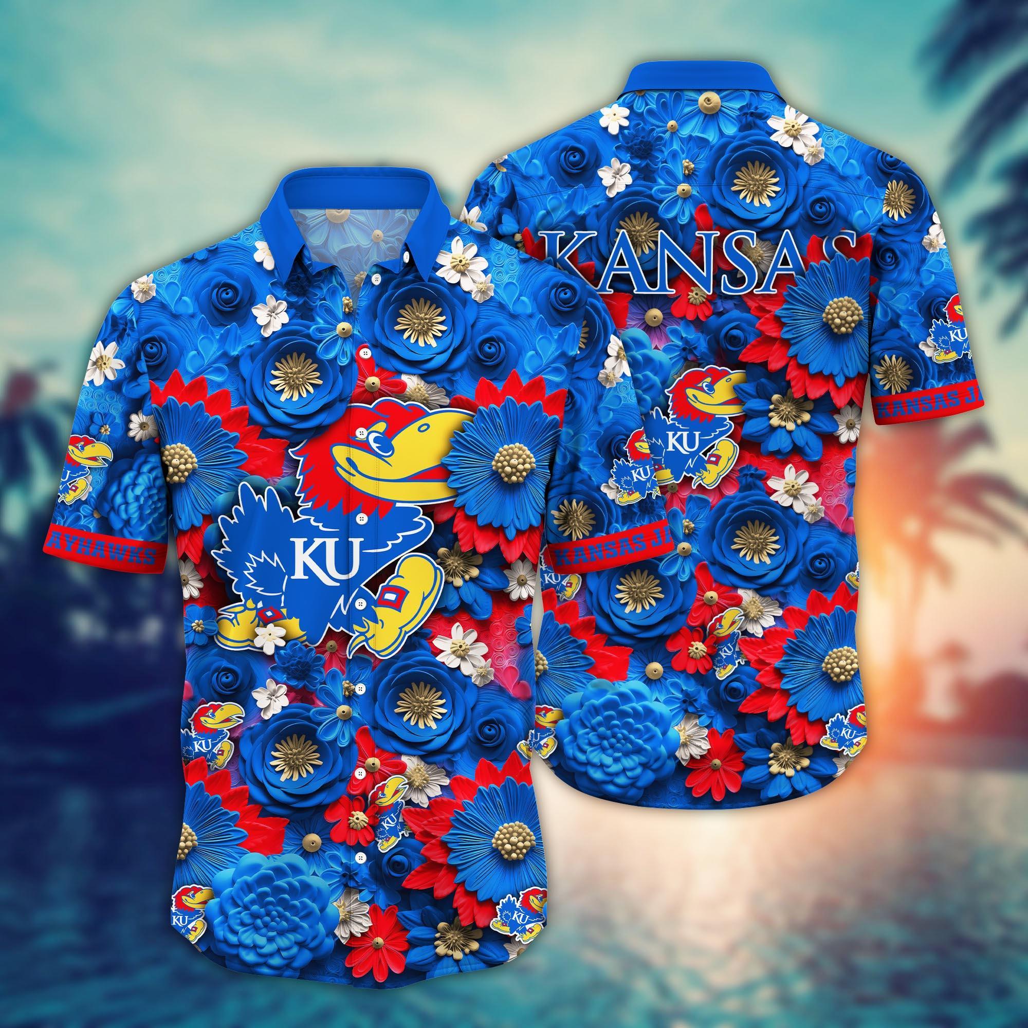 Kansas Jayhawks NCAA Hawaiian Shirt for This Summer Customize Shirt Any Team
